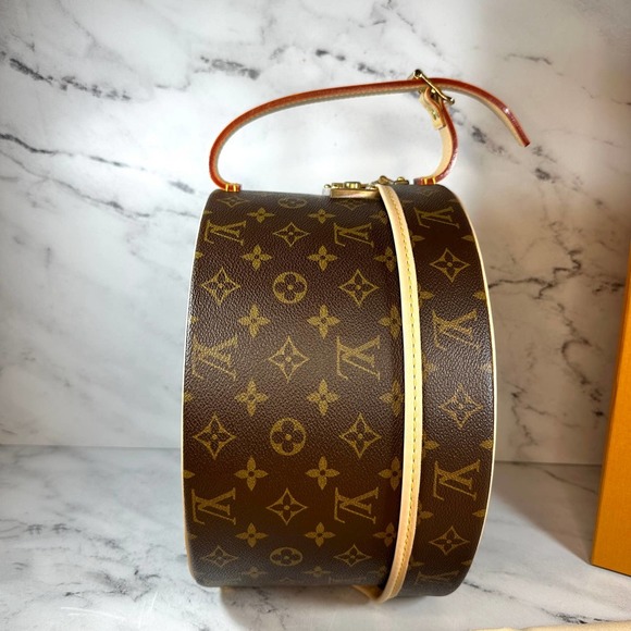 Louis Vuitton Hat Box 30 bag Boite Chapeau vintage monogram LV trunk New Leather - Picture 7 of 14